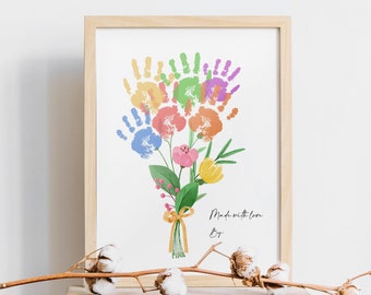 Handprint Gift from Daughter, Dad Gift, Gift for Mom, Child Handprint Art, Printable Gift from Kids, DIY Kid Craft, Handprint Keepsake