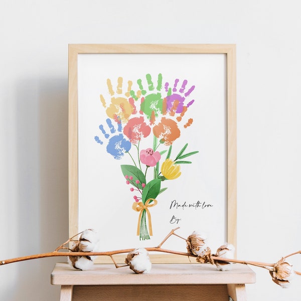 Handprint Gift from Daughter, Dad Gift, Gift for Mom, Child Handprint Art, Printable Gift from Kids, DIY Kid Craft, Handprint Keepsake