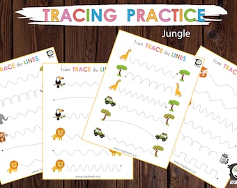 Tracing Practice Kids Activity, Preschool Busy Binder, Kindergarten Busy Book, Toddler Activities, Preschool CurriculumKids Activity