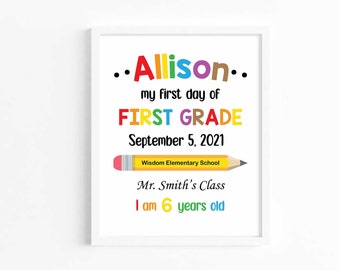 First Day of School Sign, Last Day of School Sign, Back To School Photo Chalkboard, 1st Day of School, Digital or Printed Poster