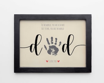 DAD Handprint Footprint Art Craft, Father's Day Gift for Dad, DIY Baby Kids Card, Décor Nursery Memory Keepsake, Toddler Preschool Art Craft