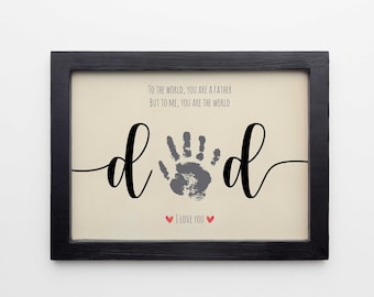 DAD Handprint Footprint Art Craft, Father&#39;s Day Gift for Dad, DIY Baby Kids Card, Décor Nursery Memory Keepsake, Toddler Preschool Art Craft