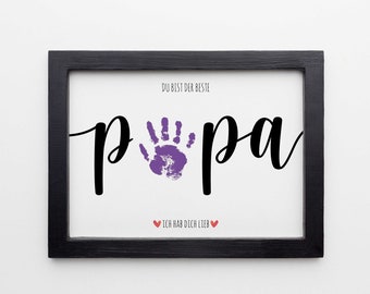 PAPA Handabdruck Fußabdruck Kunst Handwerk, Vatertagsgeschenk für Papa, DIY Baby Kinder Karte, Dekor Kindergarten Erinnerung Andenken, Kleinkind Vorschul Handwerk