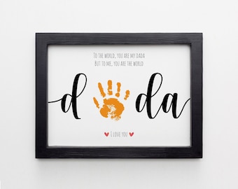 Dada Handabdruck Fußabdruck Kunst Handwerk, Vatertagsgeschenk für Papa, DIY Baby Kinder Karte, Dekor Kindergarten Erinnerung Andenken Kleinkind Vorschule Kunst Handwerk