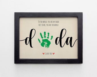 Dada Handprint Footprint Art Craft, Father's Day Gift for Dad, DIY Baby Kids Card, Décor Nursery Memory Keepsake Toddler Preschool Art Craft