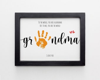 Grandma Handprint Art, DIY Mother's Day Gift (Digital Download)