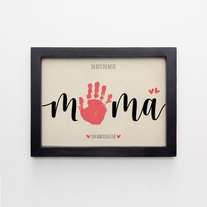 MAMA Handabdruck Fußabdruck Kunst Handwerk, Vatertagsgeschenk für Papa, DIY Baby Kinder Karte, Dekor Kindergarten Erinnerung Andenken, Kleinkind Vorschul Handwerk