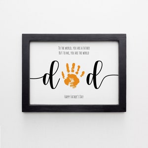 Papa Happy Fathers Day Handabdruck Fußabdruck Kunst Handwerk, Geschenk für Papa, DIY Baby Kinder Karte, Kindergarten Erinnerung Andenken, Kleinkind Vorschule Handwerk