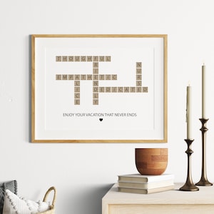 Retirement Gifts For Women Personalized, Retirement Gift for Men, Nurse Retirement Gift, Teacher Retirement Gift, Crossword Scrabble Print,