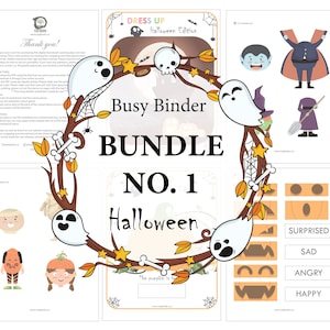 Halloween Busy Book for Kids No.1 Printable, Preschool Busy Binder, Toddler Activities, Montessori Toddler, Preschool Worksheets