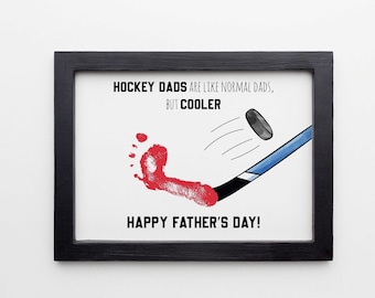Hockey Dad Handprint Art, Father's Day Gift (Digital Download)