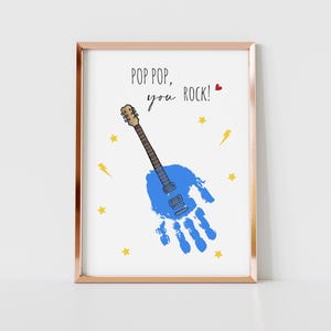 Handabdruck, Kunst Handwerk Kinder, Pop Pop You Rock, Vatertag Geburtstag, Kinder Baby Kleinkind DIY Karte, Erinnerung Andenken, Weihnachtsgeschenk Großeltern
