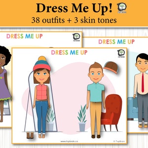 Paper Doll Dress Up Printable, Toddler Quiet Book, Preschool Busy Binder, Back to School, Homeschool, Preschool Printables, Kids Activities