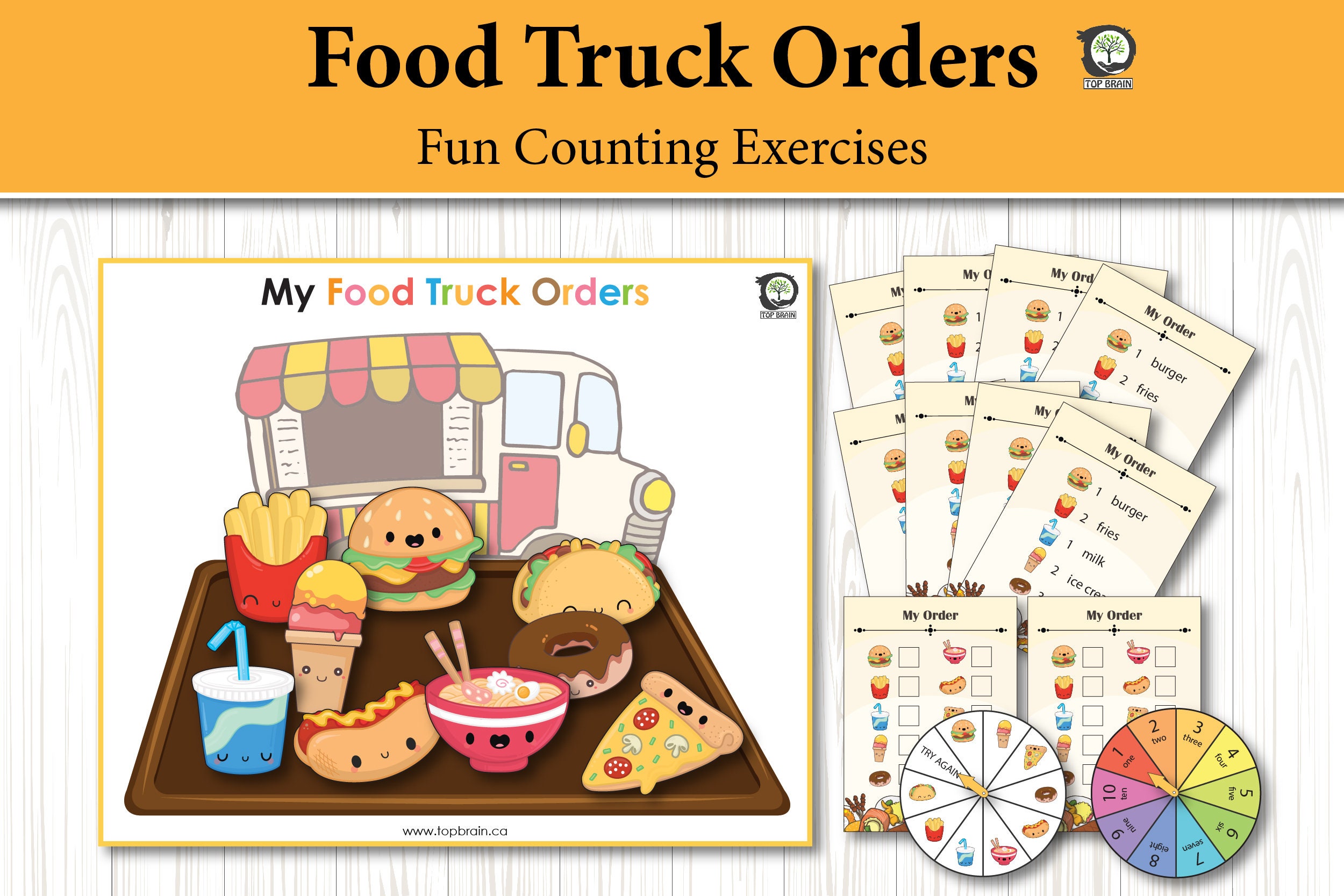 My Food Truck Orders Counting Toddler Activities Preschool Etsy