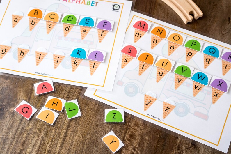 Rainbow Ice Cream Alphabet Busy Book for Kids Printable, Rainbow ...
