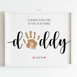 DADDY Handprint Footprint Art Craft, Father's Day Gift for Dad, DIY Baby Kids Card, Décor Nursery Memory Keepsake, Toddler Preschool Craft image 9