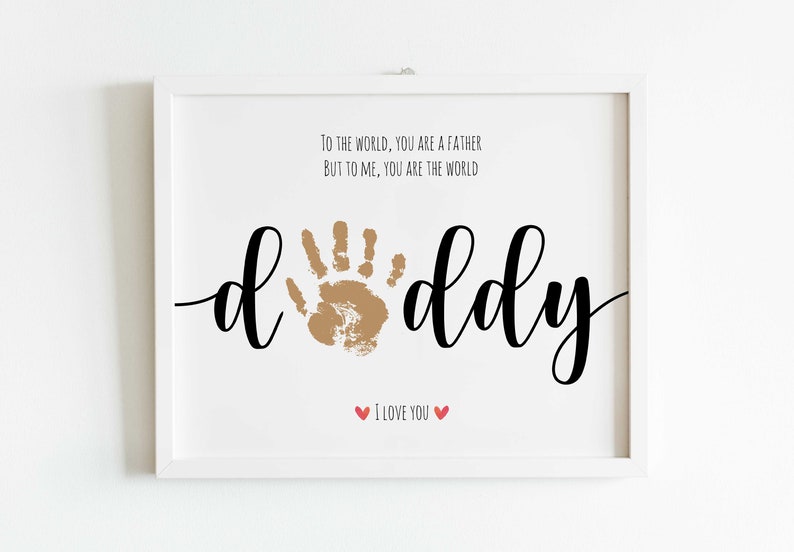 DADDY Handprint Footprint Art Craft, Father's Day Gift for Dad, DIY Baby Kids Card, Décor Nursery Memory Keepsake, Toddler Preschool Craft image 9