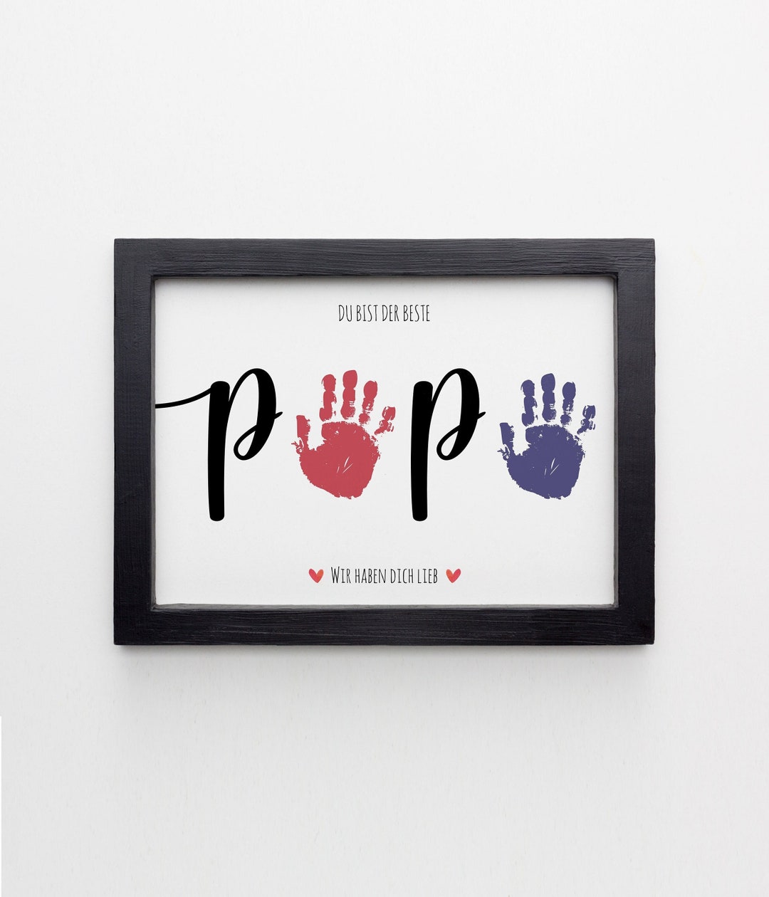 PAPA Wir Haben Dich Lieb Handprint Footprint Art Craft, Father's Day