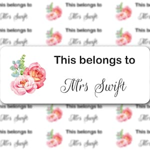 Flower Book Labels, This Belongs To Labels, Teacher Labels, Teacher Name Labels, School Supplies Labels, Gift for Teachers