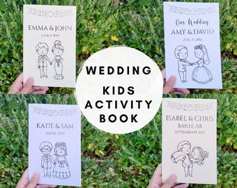 Personalized Kid's Wedding Coloring Book, Kids Wedding Favors, Wedding Activity Book, Kids Wedding Activity Book, Kids Activity Kits