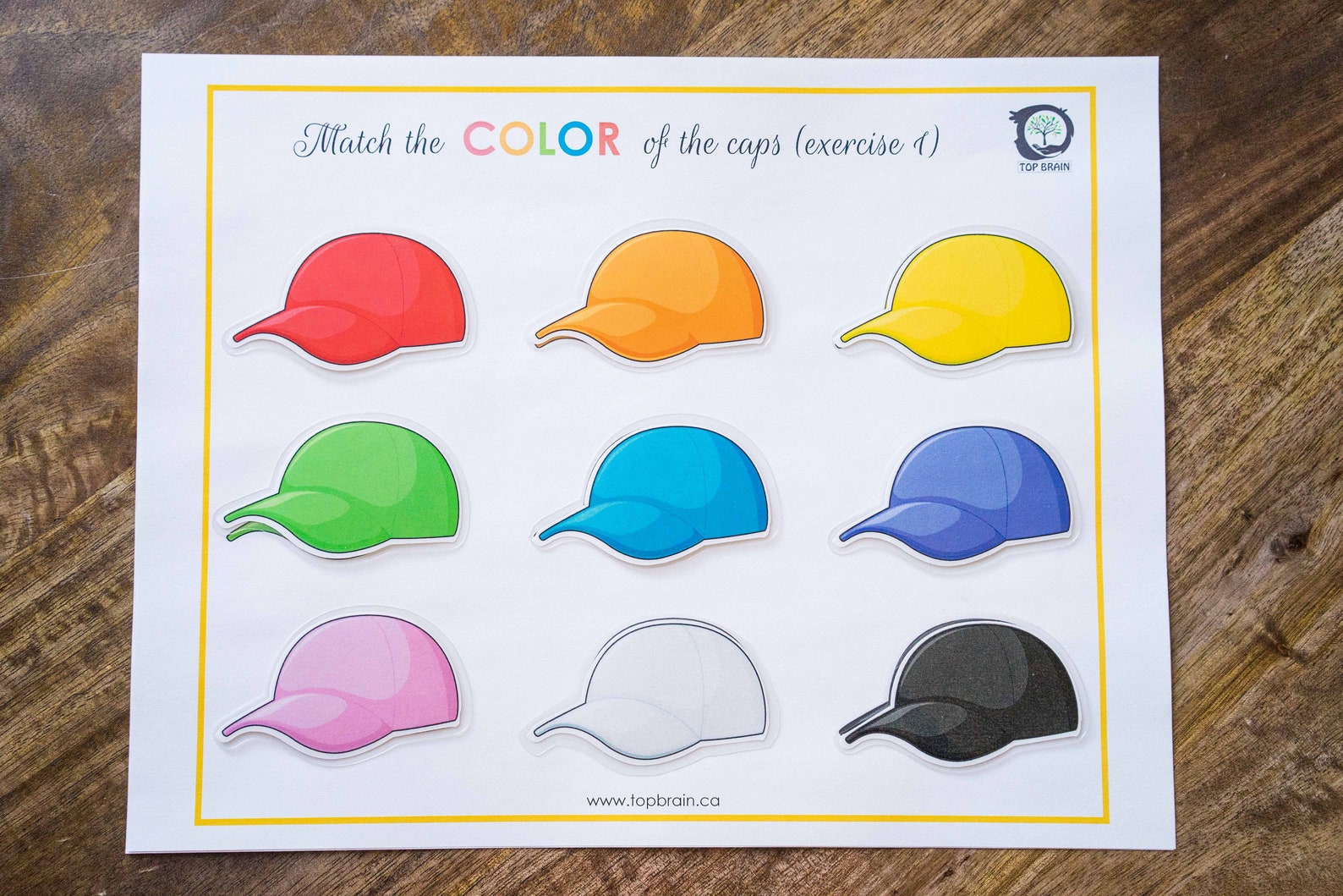 Cap Color Preschool Worksheets Printable Preschool Etsy