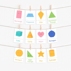 30 forme Flashcard stampabili, carte stampabili per bambini Montessori, forme Flash Card, scuola materna Homeschool Aula Wall Art Nursery