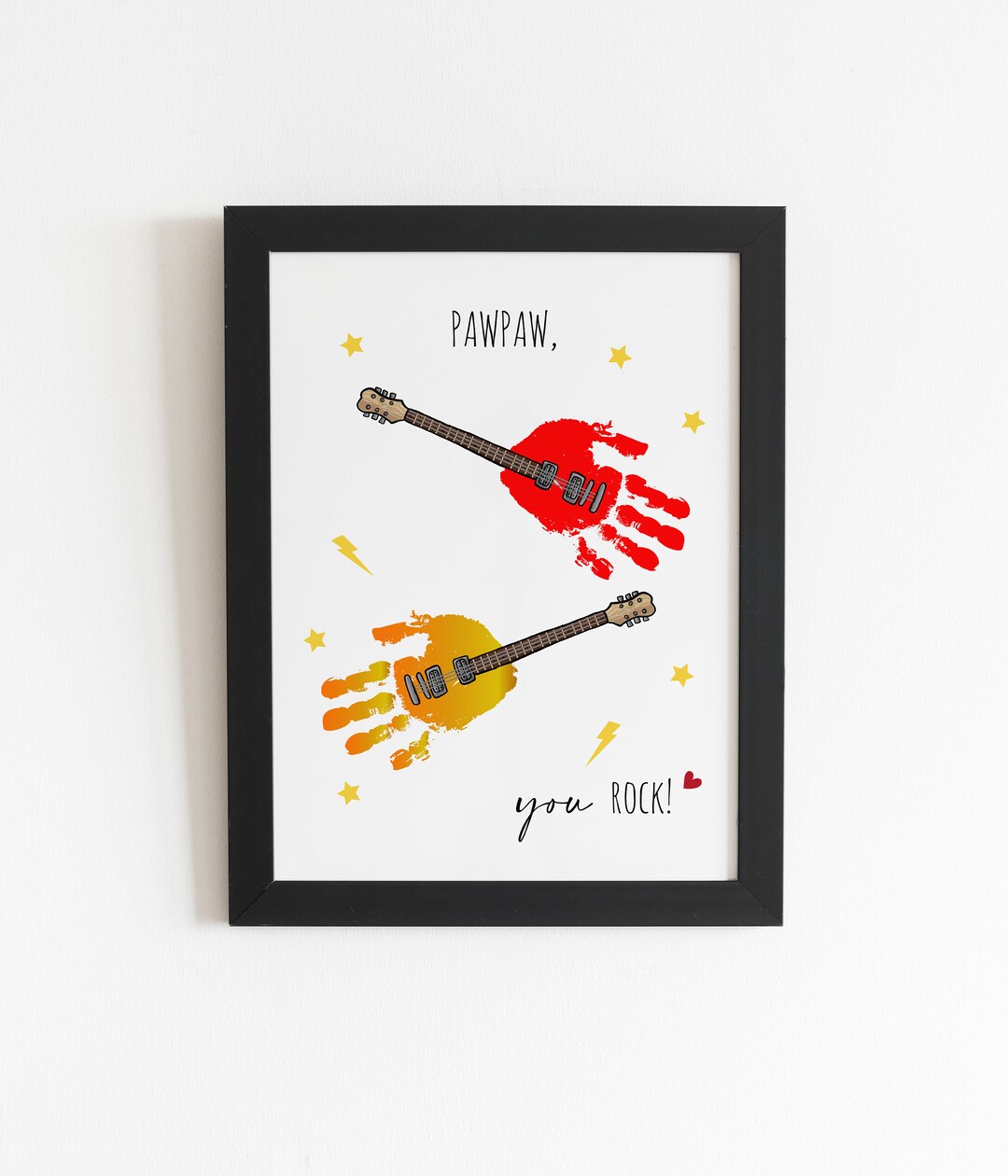 Handprint Art Craft Kids, Pawpaw You Rock, Father's Day Birthday