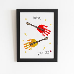 Handprint Art Craft Kids, Pawpaw You Rock, Aniversário do Dia dos Pais, Cartão DIY para Crianças, Bebês e Crianças, Lembrança de Memória, Presente de Natal para Avós
