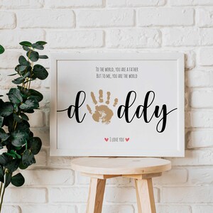 DADDY Handprint Footprint Art Craft, Father's Day Gift for Dad, DIY Baby Kids Card, Décor Nursery Memory Keepsake, Toddler Preschool Craft image 8