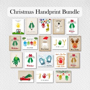 Paquete de manualidades con huellas de manos y pies para Navidad, regalo de Navidad para abuelos, regalo para abuelas y abuelos, actividad de invierno para niños pequeños