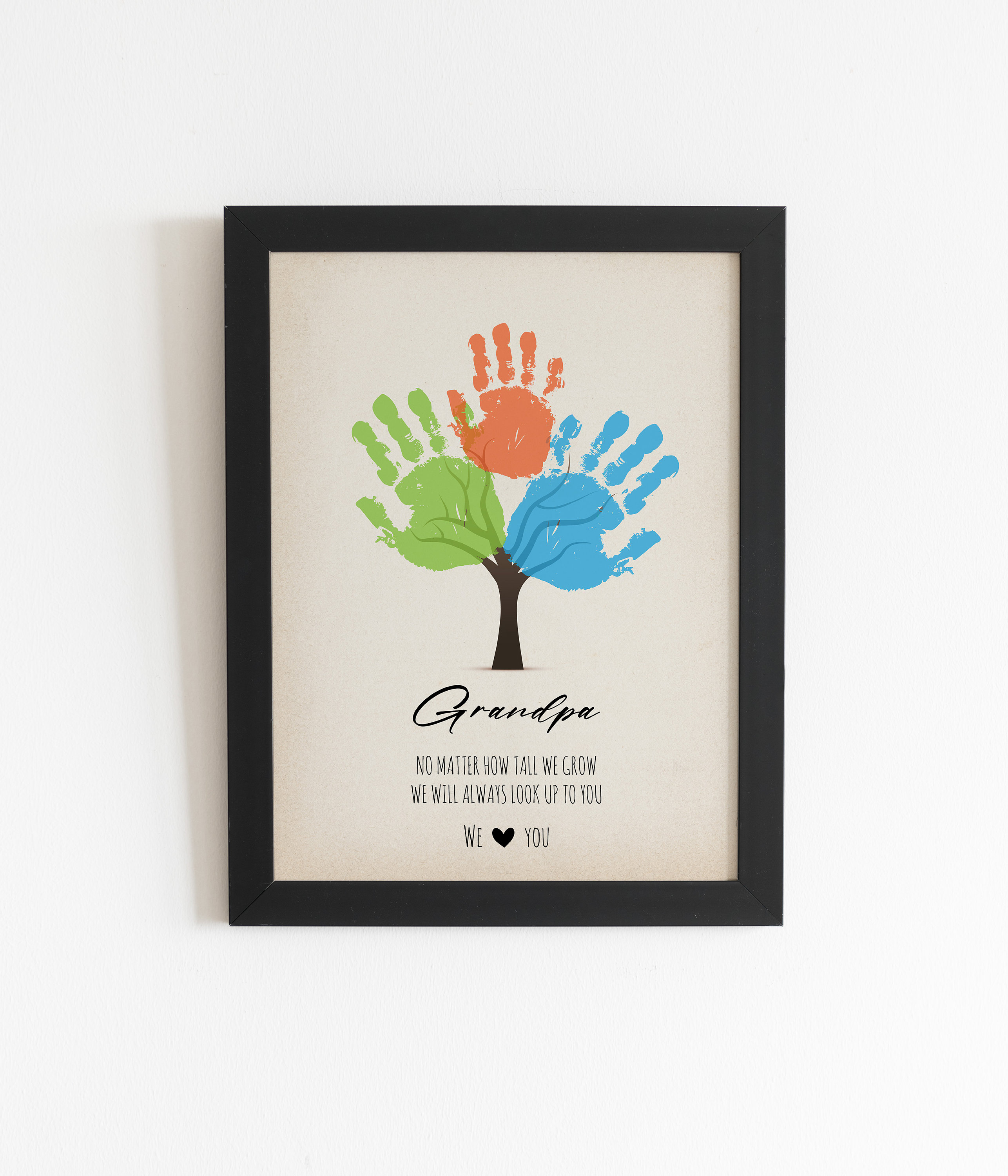 Grandpa Handprint Tree, Handprint Art Craft, No Matter How Tall We