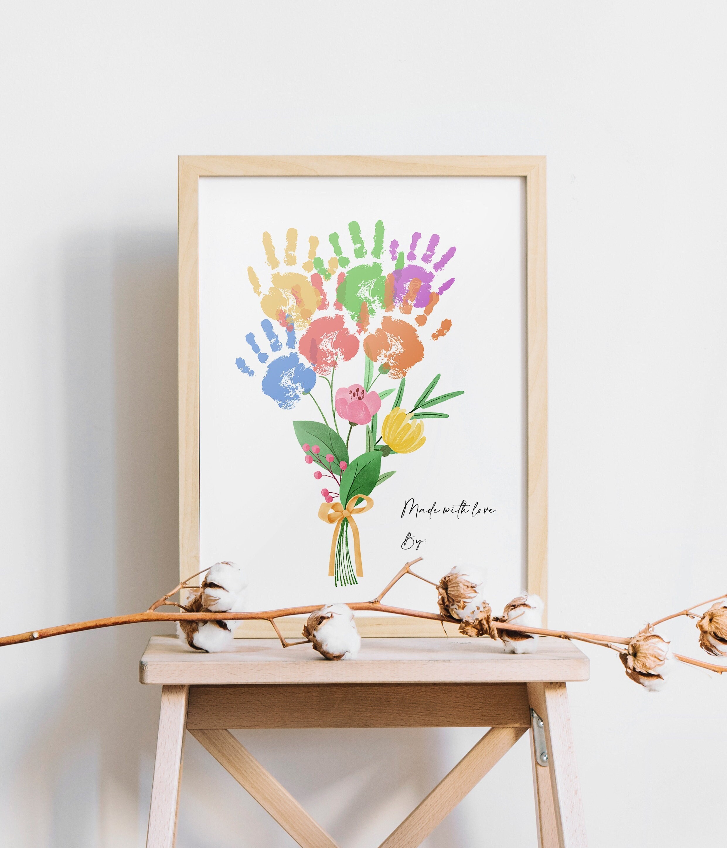 Your Custom Family Handprint Portrait Art on Canvas New Parents