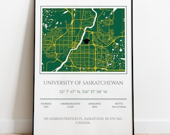 Impression de carte de l'Université de la Saskatchewan, cadeau de remise des diplômes (fichier numérique ou impression physique)