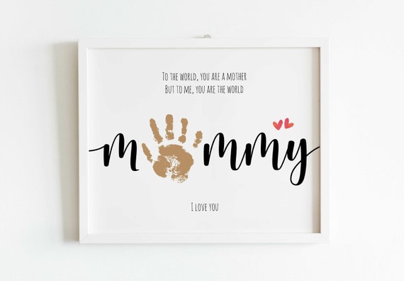 Mommy Handprint Footprint Art Craft, Mother's Day Gift for Mum