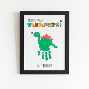 Mama Geburtstag Dinosaurier Handabdruck Kunst, Kinder Back to School Geschenk, Papa Happy Birthday Geschenk, Kleinkind Vorschule Handwerk