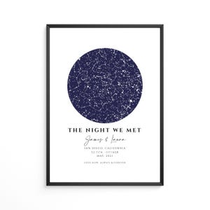 Digital Custom Star Map By Date, Custom Star Map, Engagement Where We Met Gift, Boyfriend, Sky Chart, First Date Print, Girlfriend Gift