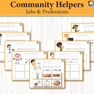 Community Helpers Busy Book, Toddler Activities, Busy Binder, Preschool Printable, Preschool Worksheets, Homeschool Curriculum, inc. GERMAN