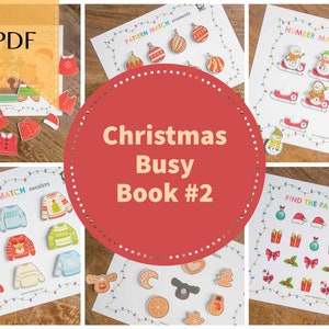 Christmas Busy Book Bundle 2 Printable PDF with 6 Activities, Preschool Busy Binder, Toddler Activities, Preschool Curriculum