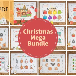 Winter Holiday Busy Book, Toddler Activities, Printable Busy Book, Preschool Curriculum, Printable PDF with 12 Activities,