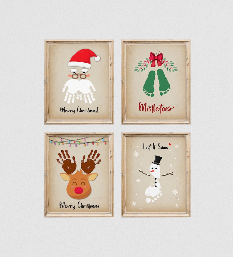 Christmas Handprint Footprint Art