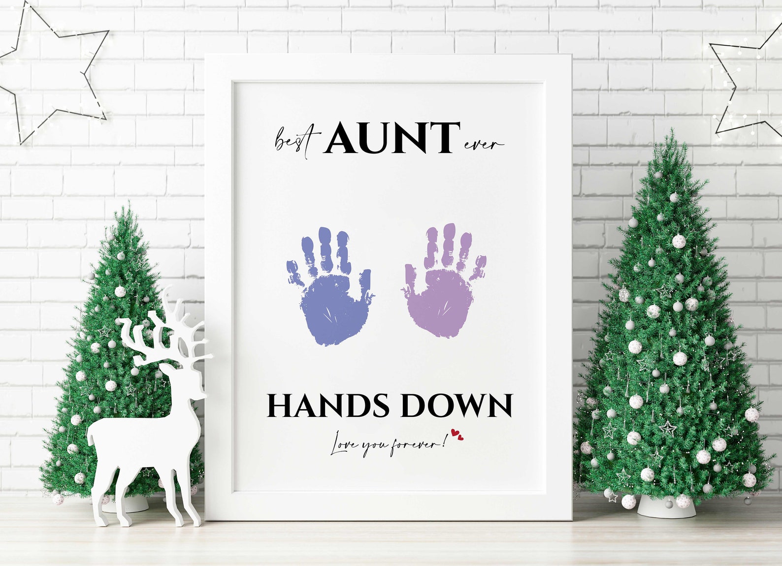 Best AUNT Ever Hands Down Handprint Footprint Art Craft - Etsy
