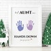 Best AUNT Ever Hands Down Handprint Footprint Art Craft, Christmas Gift ...