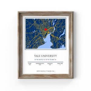 Yale University Map Print, Top University Graduation Gift, Ivy University Map Gift Imprimable, Map Poster, Best College Friend Gift