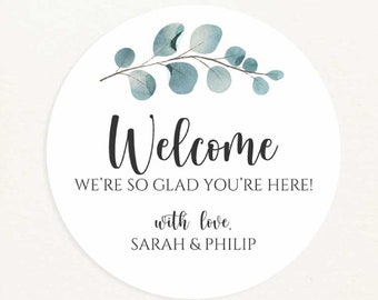 Pegatinas personalizadas para recuerdos de boda, etiquetas redondas personalizadas