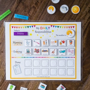 Kids Daily Responsibilities Chart 63 Extra Icons Only, Printable Daily Routine Checklist, Household Chore Chart, Daily Homeschool Planner image 8