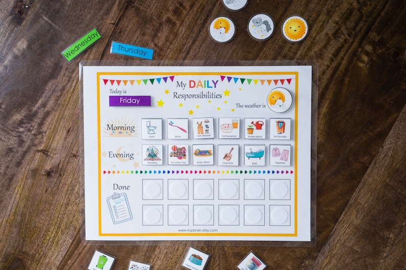 Kids Daily Responsibilities Chart 63 Extra Icons Only, Printable Daily Routine Checklist, Household Chore Chart, Daily Homeschool Planner image 8