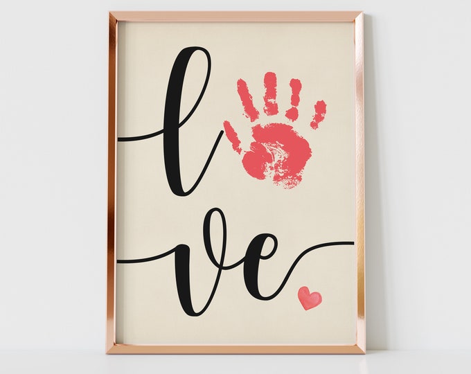 Valentines Day Handprint Footprint Craft, Love Handprint Art Craft ...
