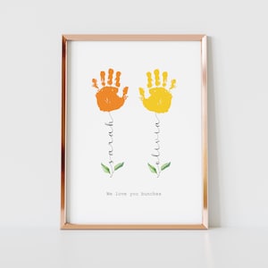 Mothers Day Handprint Print, Personalised Mum Gift, DIY Mum&#39;s Birthday, Nanny Craft Gift, Baby Keepsake Hand Print, Kids Gift for Mommy