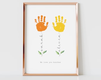 Mothers Day Handprint Print, Personalised Mum Gift, DIY Mum's Birthday, Nanny Craft Gift, Baby Keepsake Hand Print, Kids Gift for Mommy