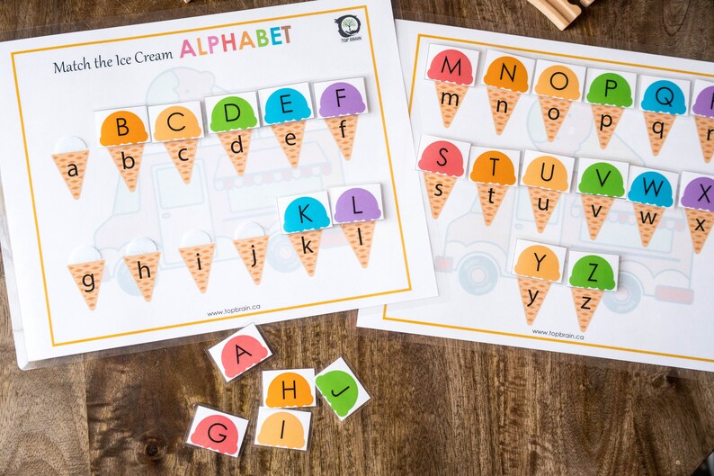Rainbow Ice Cream Alphabet Busy Book for Kids Printable, Rainbow ...